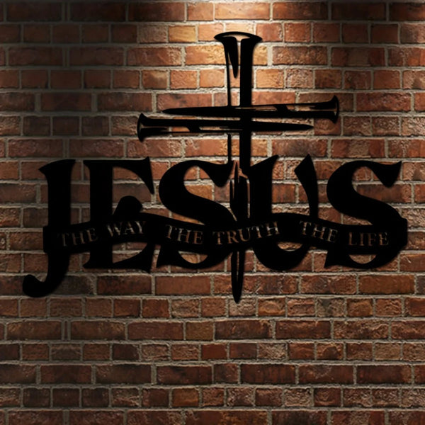 Aluminum Jesus Cross Scripture Wall Art Christian Home Decor