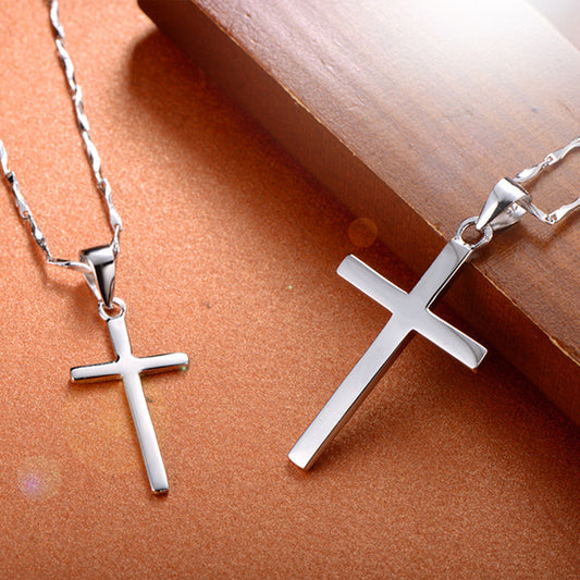925 Sterling Silver Cross Pendant - Couple's Necklace