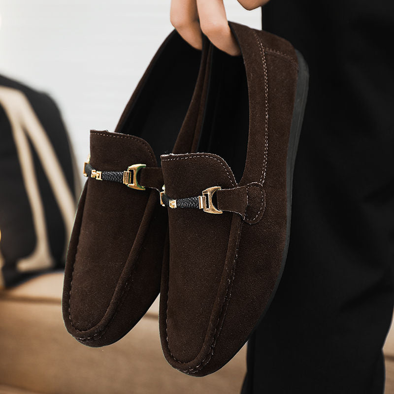 Mocasines de lona para hombre estilo coreano – Zapatos casuales a rayas