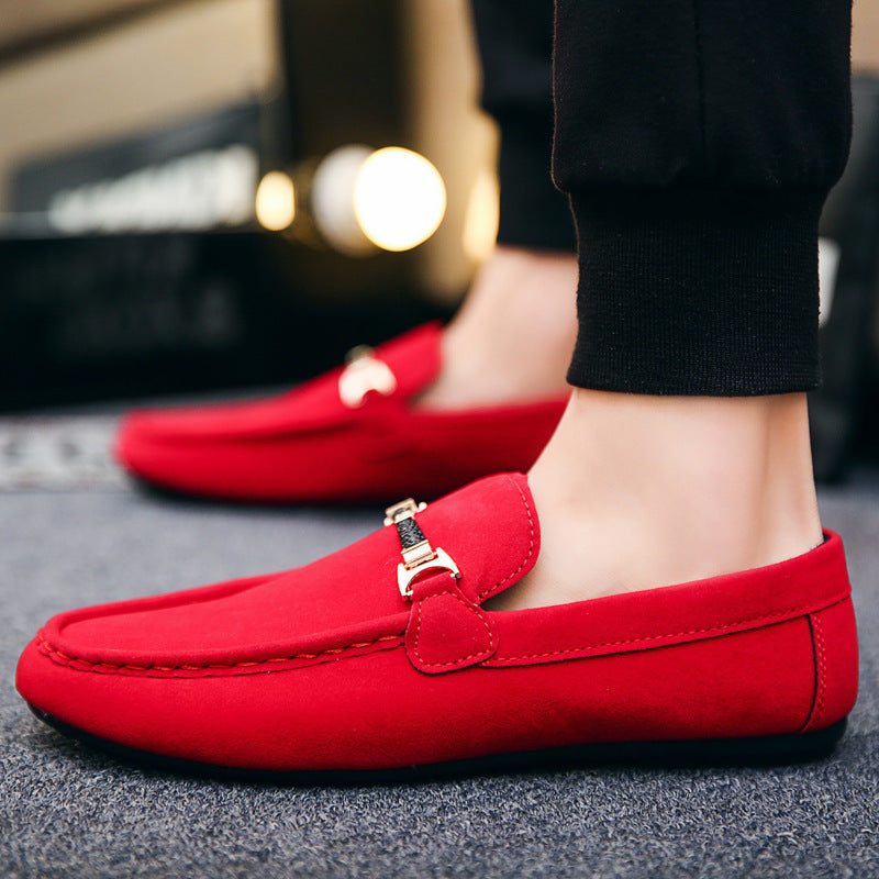 Mocasines de lona para hombre estilo coreano – Zapatos casuales a rayas