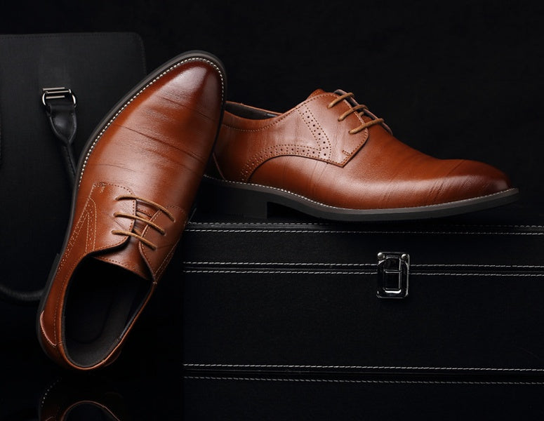 Zapatos de vestir y de negocios de cuero para hombre de horma ancha