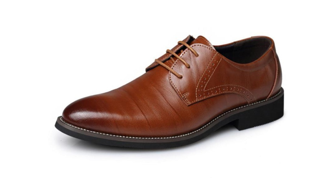 Zapatos de vestir y de negocios de cuero para hombre de horma ancha