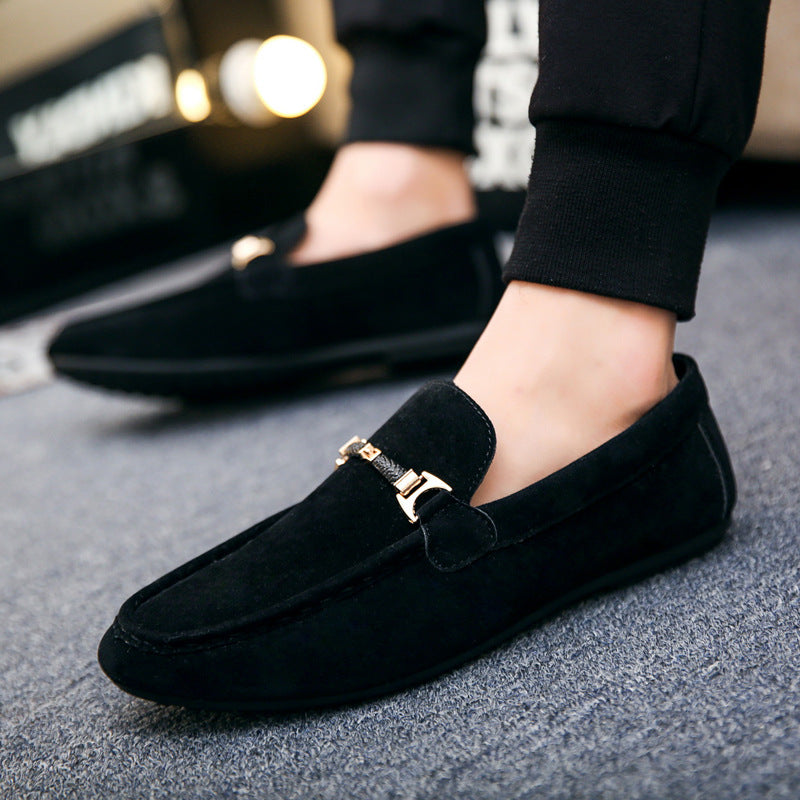 Mocasines de lona para hombre estilo coreano – Zapatos casuales a rayas