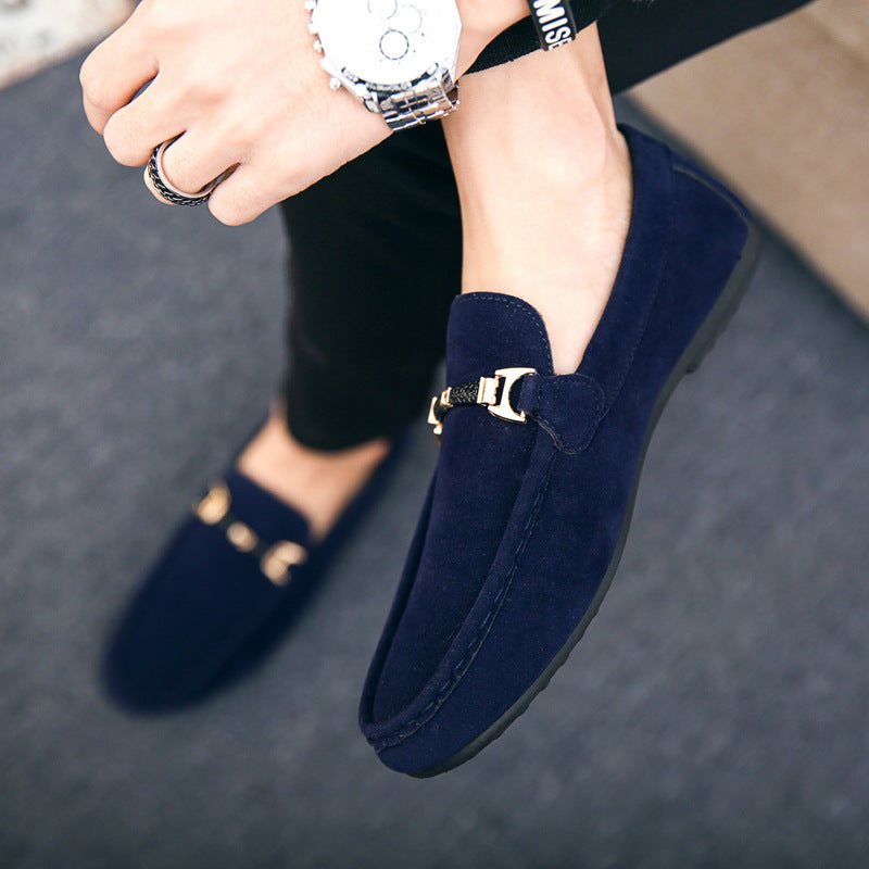 Mocasines de lona para hombre estilo coreano – Zapatos casuales a rayas