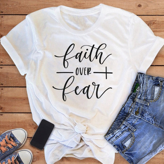 Christliches T-Shirt „Glaube statt Angst“ – Religiöse Kleidung für Damen und Herren | Glaubens-T-Shirt