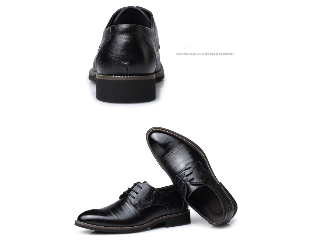 Zapatos de vestir y de negocios de cuero para hombre de horma ancha