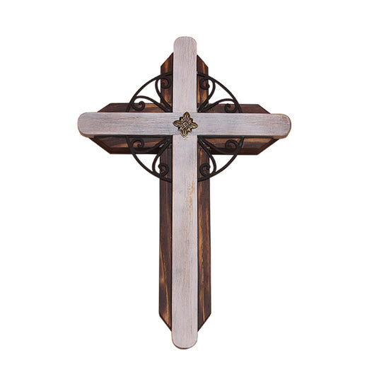 Christliches & katholisches Holzkreuz-Anhänger – Wandkreuz aus Kiefernholz für Kirche & Zuhause