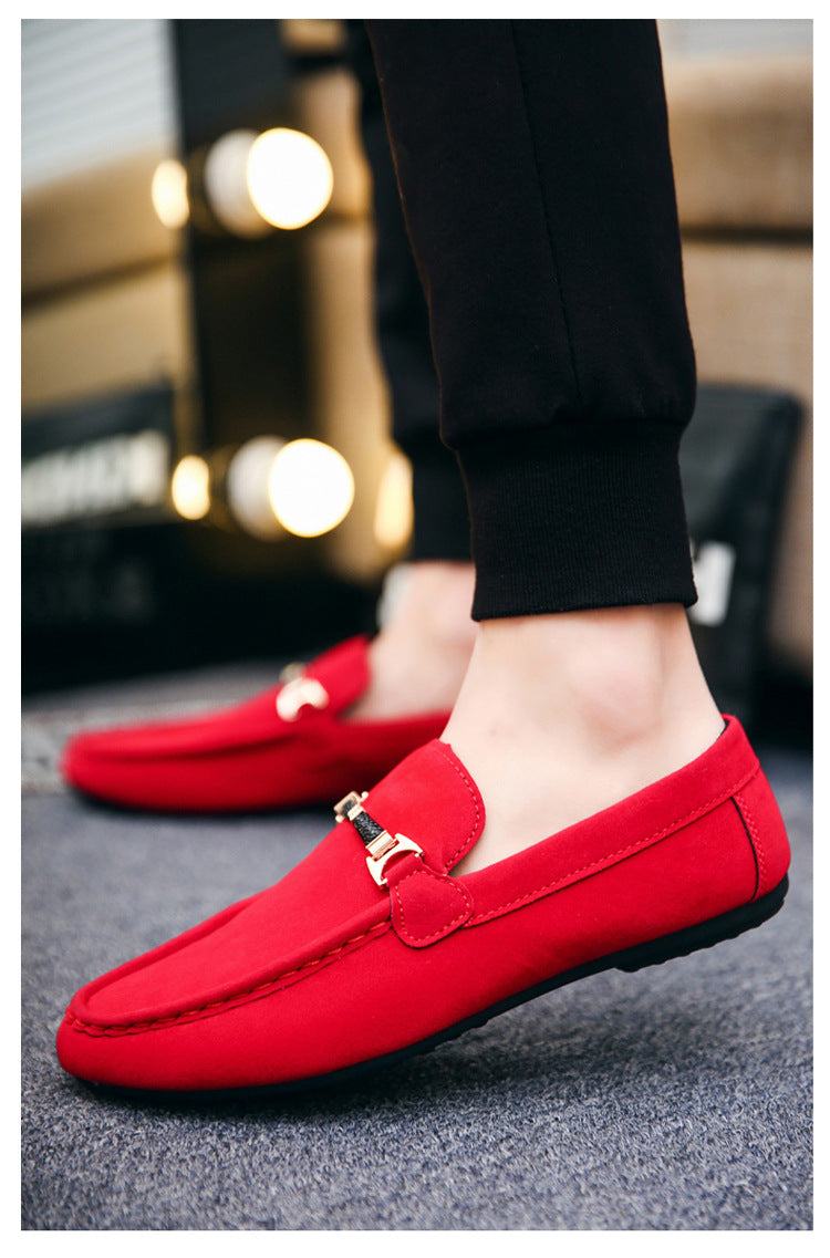Mocasines de lona para hombre estilo coreano – Zapatos casuales a rayas
