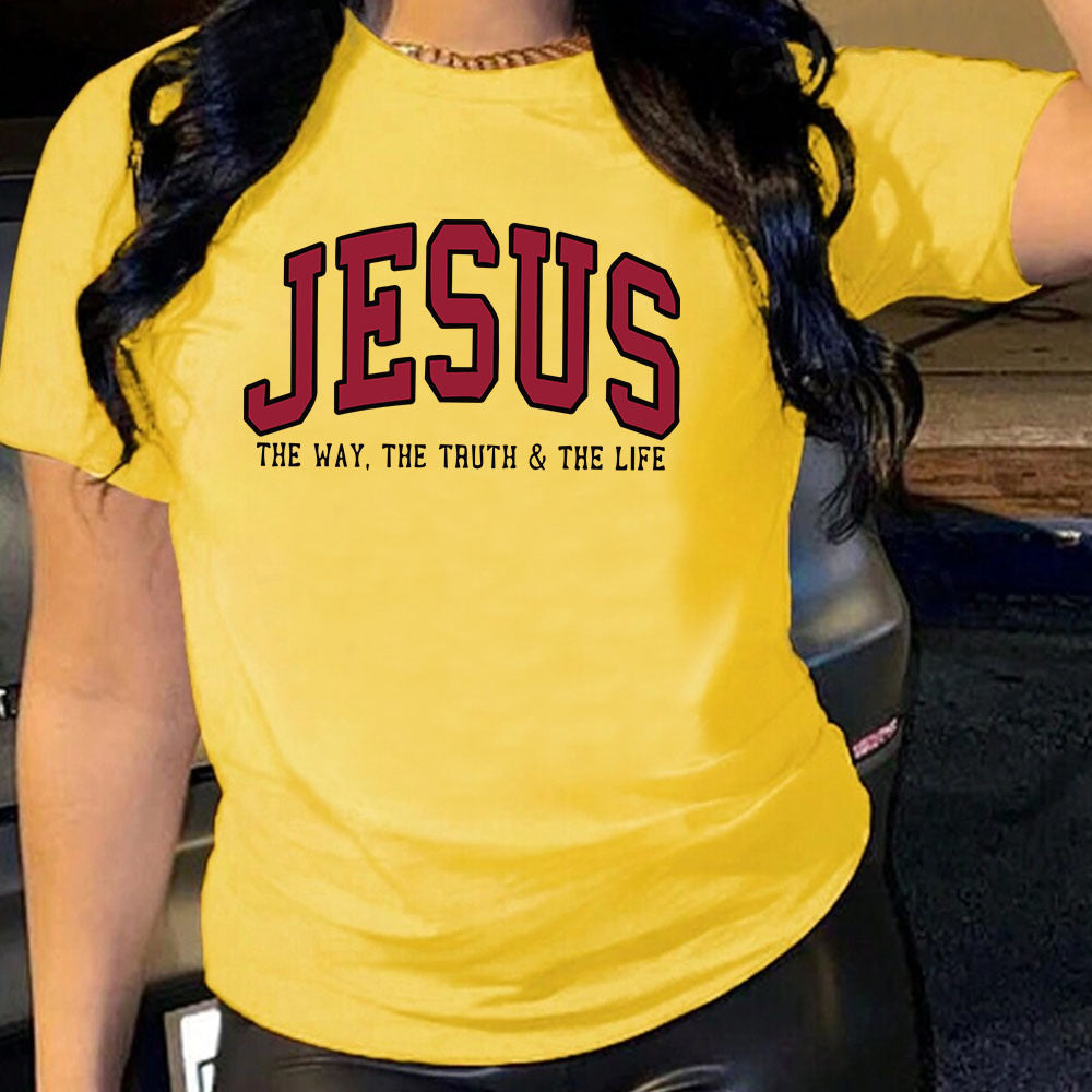 Camiseta para mujer con estampado de Jesús – Camiseta cristiana gráfica de corte holgado | Tallas grandes S–5XL