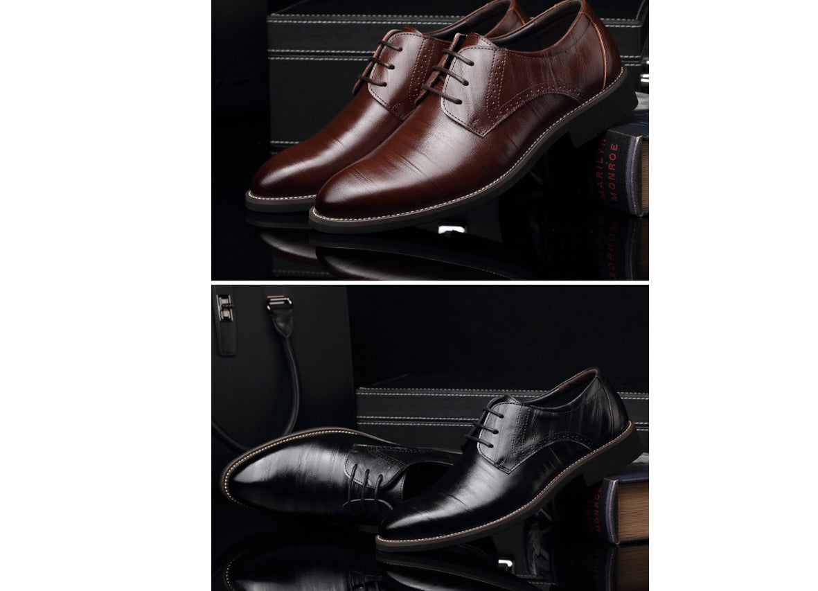 Zapatos de vestir y de negocios de cuero para hombre de horma ancha