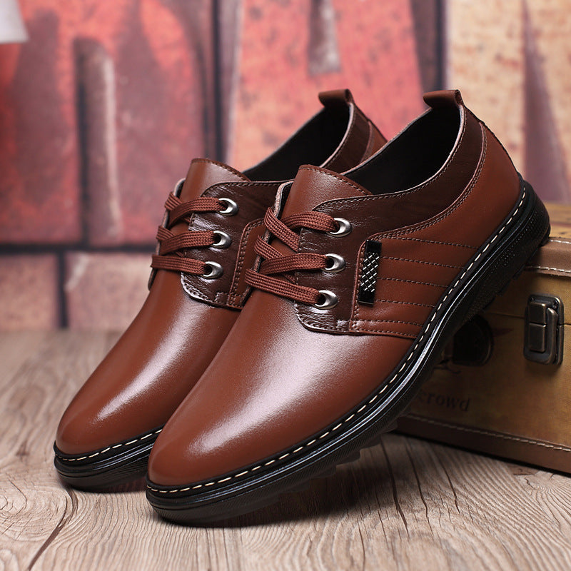 Zapatos casuales de vestir para hombre con puntera redonda estilo británico