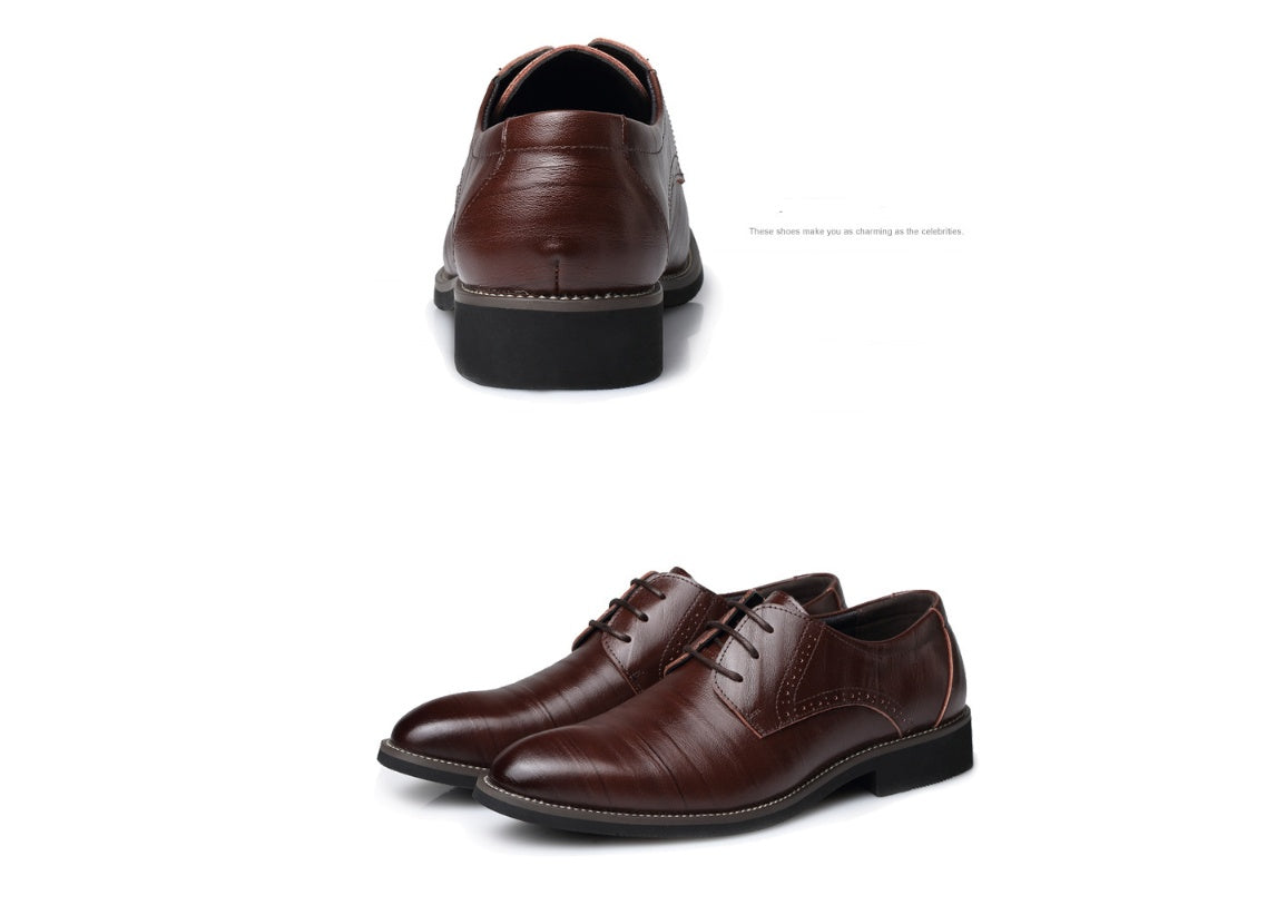 Zapatos de vestir y de negocios de cuero para hombre de horma ancha