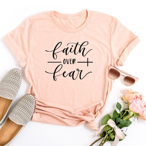 Christliches T-Shirt „Glaube statt Angst“ – Religiöse Kleidung für Damen und Herren | Glaubens-T-Shirt