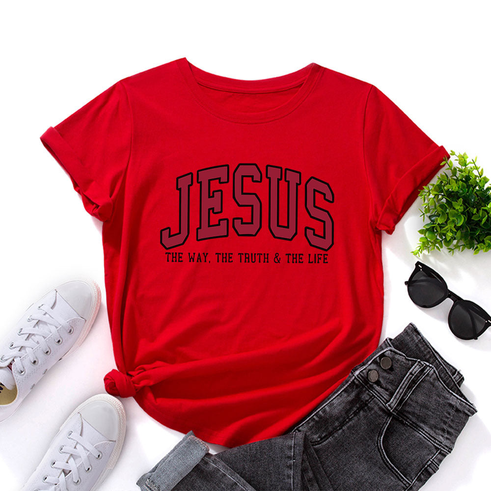 Camiseta para mujer con estampado de Jesús – Camiseta cristiana gráfica de corte holgado | Tallas grandes S–5XL