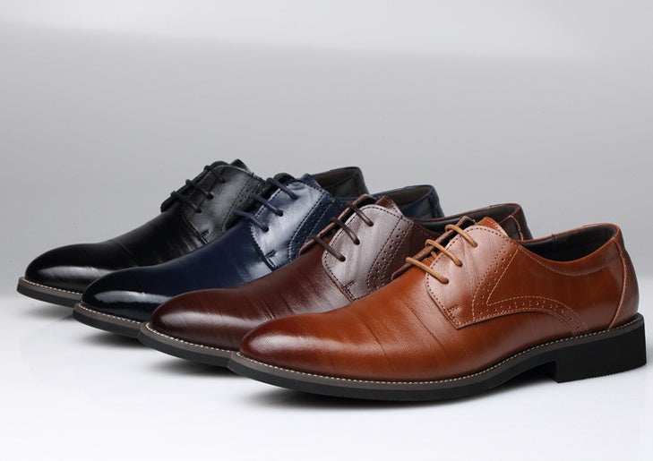 Zapatos de vestir y de negocios de cuero para hombre de horma ancha