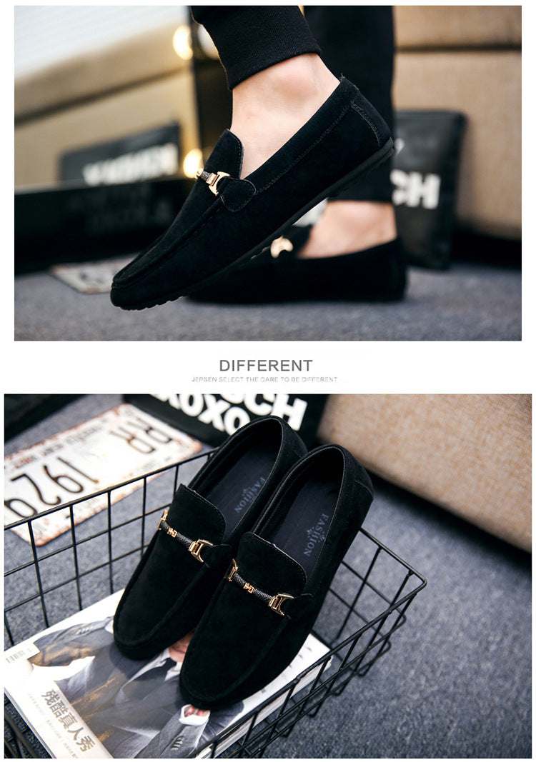 Mocasines de lona para hombre estilo coreano – Zapatos casuales a rayas