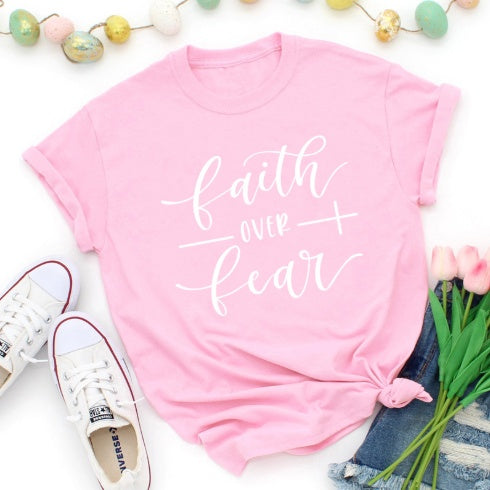 Christliches T-Shirt „Glaube statt Angst“ – Religiöse Kleidung für Damen und Herren | Glaubens-T-Shirt
