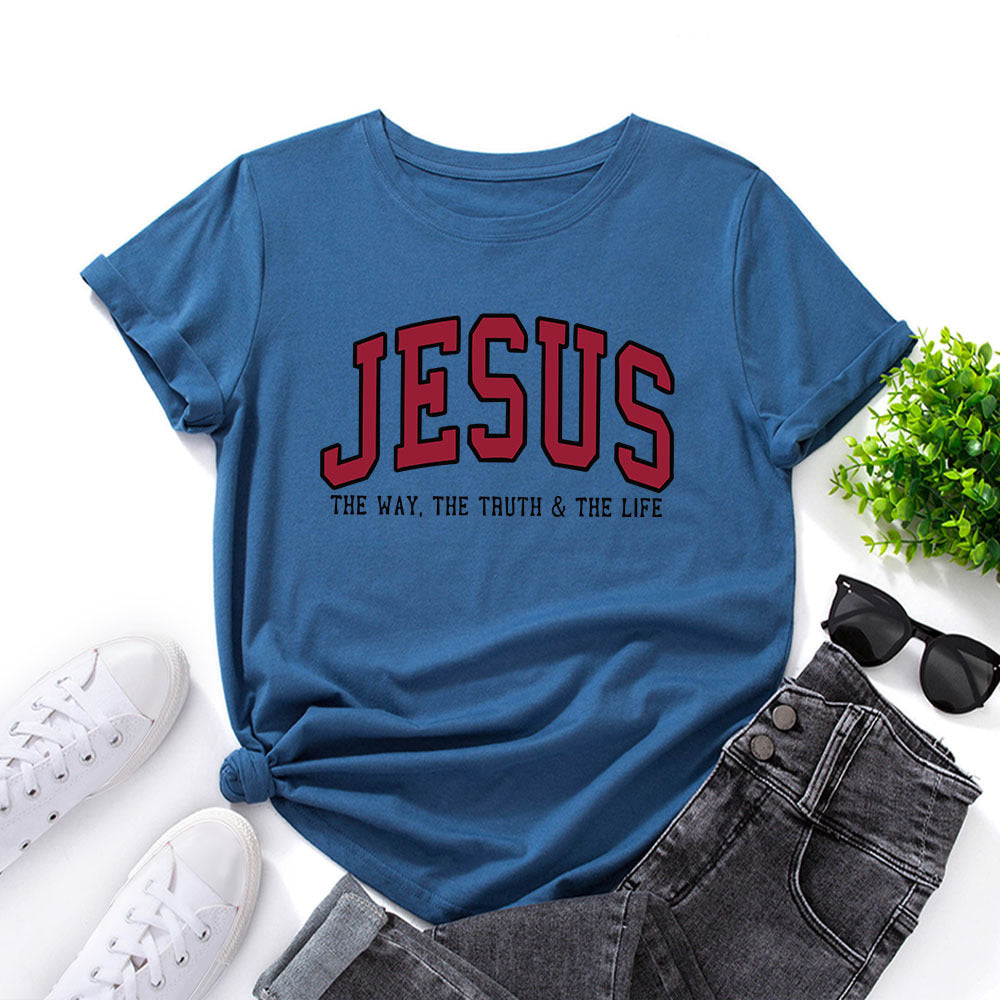 Camiseta para mujer con estampado de Jesús – Camiseta cristiana gráfica de corte holgado | Tallas grandes S–5XL