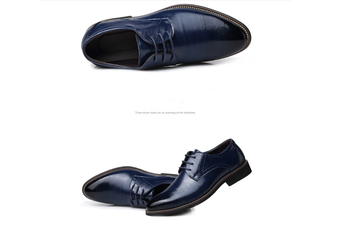 Zapatos de vestir y de negocios de cuero para hombre de horma ancha