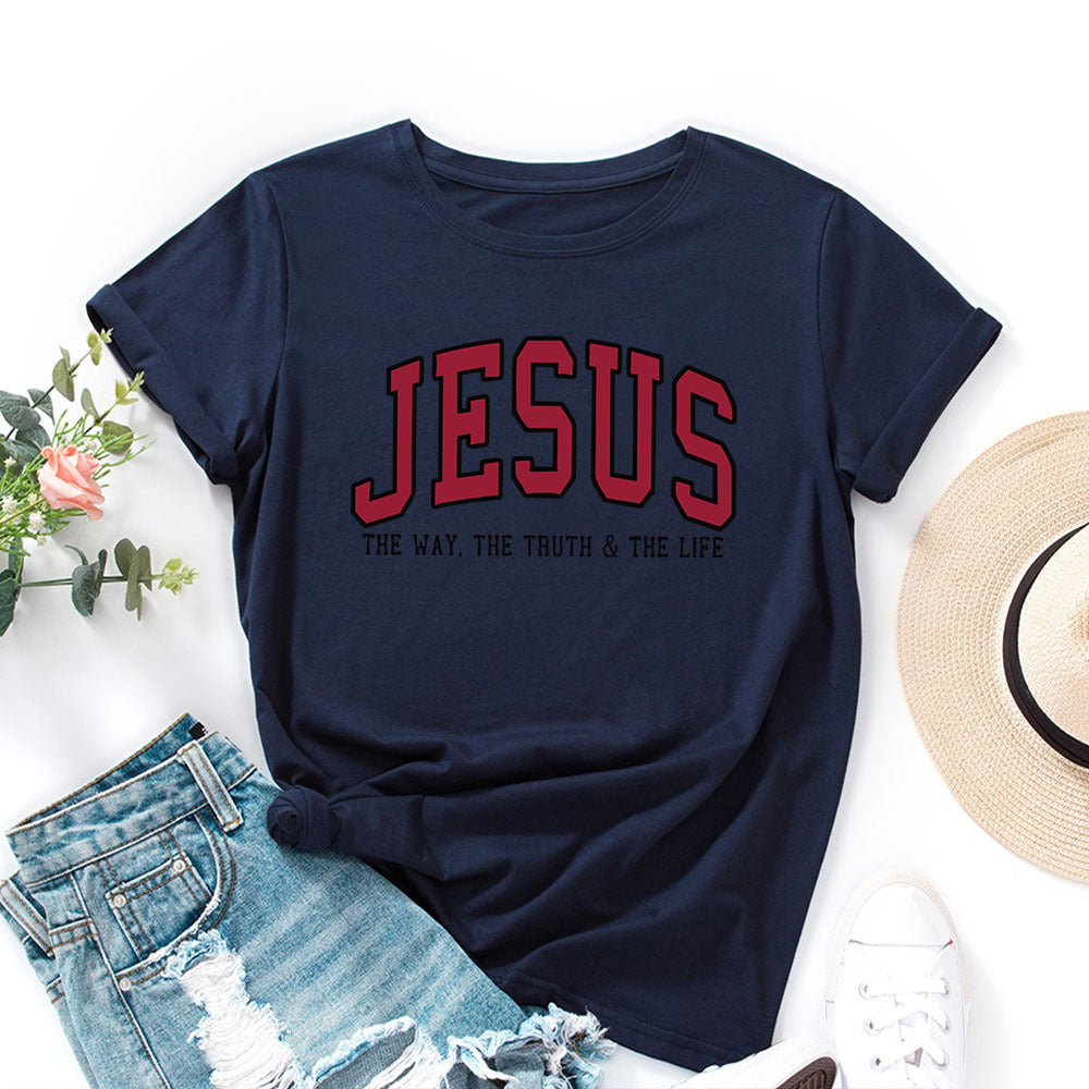 Camiseta para mujer con estampado de Jesús – Camiseta cristiana gráfica de corte holgado | Tallas grandes S–5XL
