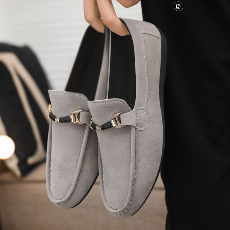 Mocasines de lona para hombre estilo coreano – Zapatos casuales a rayas