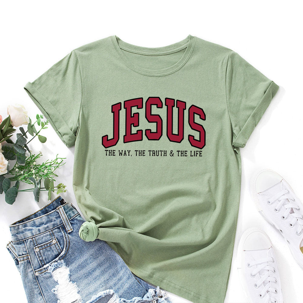 Camiseta para mujer con estampado de Jesús – Camiseta cristiana gráfica de corte holgado | Tallas grandes S–5XL