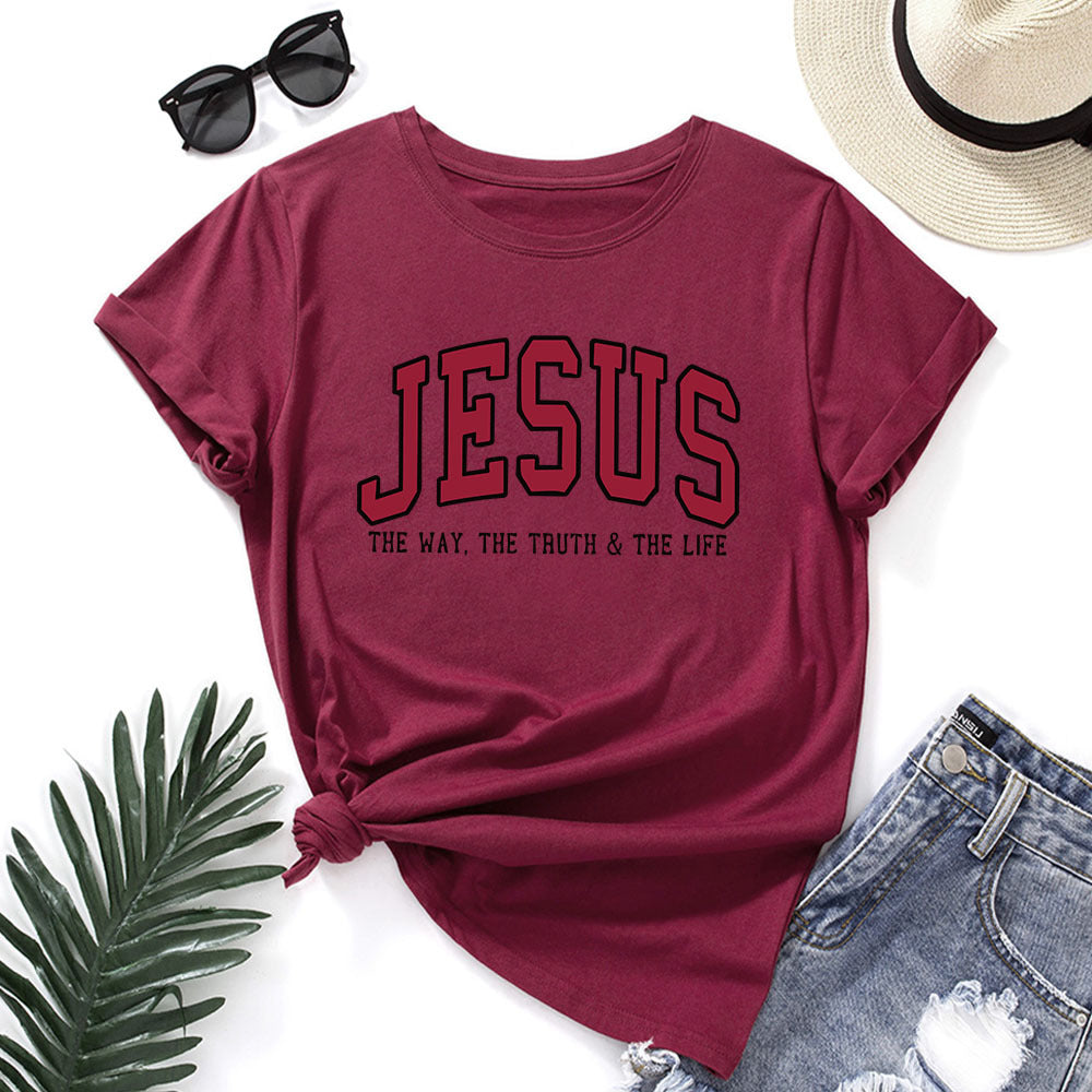 Camiseta para mujer con estampado de Jesús – Camiseta cristiana gráfica de corte holgado | Tallas grandes S–5XL