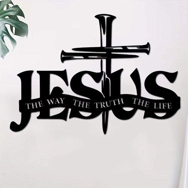 Aluminum Jesus Cross Scripture Wall Art Christian Home Decor
