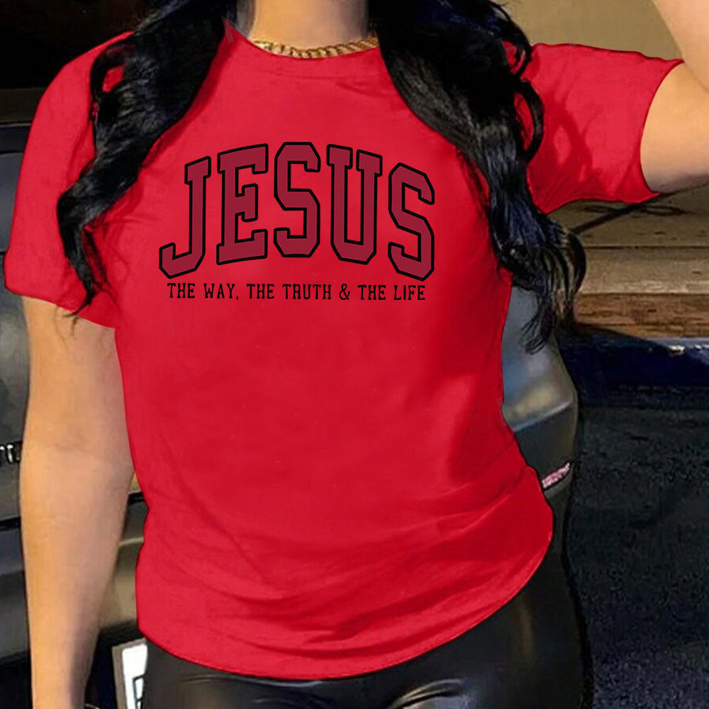 Camiseta para mujer con estampado de Jesús – Camiseta cristiana gráfica de corte holgado | Tallas grandes S–5XL