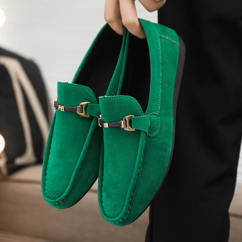 Mocasines de lona para hombre estilo coreano – Zapatos casuales a rayas